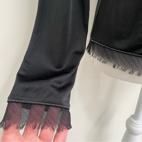 Vintage Y2K Liz Claiborne Womens Top Black Long Sleeve Witchy Fairy Grunge Goth - Picture 5 of 10